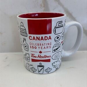 Limited Edition Tim Hortons Canada 150 Years Red and White Commemorative Mug